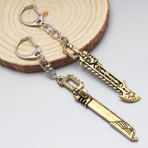 빈티지 금속 합금 검 모형 열쇠고리 미니 7cm 가방 키체인 팬 선물용 액세서리 - Product Image 1