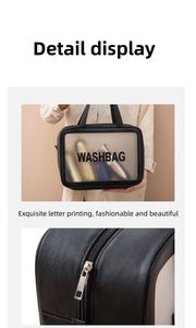 Pochette de maquillage transparente avec logo personnalisé, organiseur de cosmétiques en PVC imperméable, trousse de toilette en plastique pour la salle de bain, pour le rangement des bijoux - Product Image 4