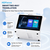 Dispositif de traduction à double écran AI HDFocus 10,1 pouces avec séparation vocale des micros AB et 80 langues pour les bureaux d'accueil
