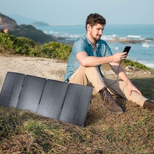 แผงโซลาร์เซลล์พับได้ขนาด 28 วัตต์ ประสิทธิภาพ >20% สามารถรองรับการใช้พลังงานในครัวเรือนประจำวัน ชาร์จโทรศัพท์มือถือได้ - Product Image 4