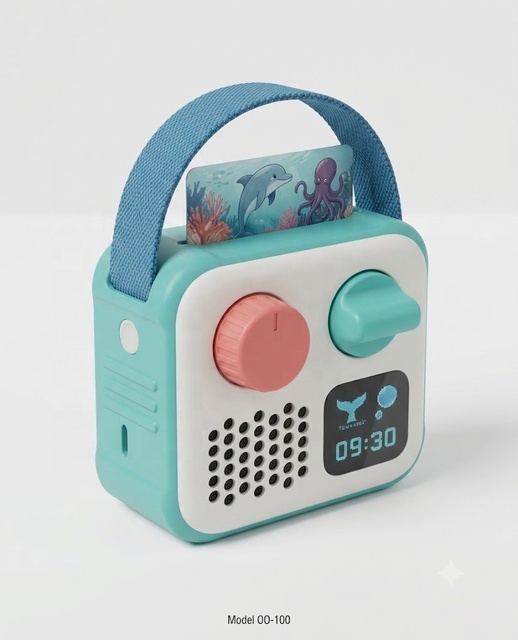 Kids Screen-Free Audio Player travel Device Plays Stories Music Podcast Radio OktoWake Clock Use as Speaker OEM / ODM
