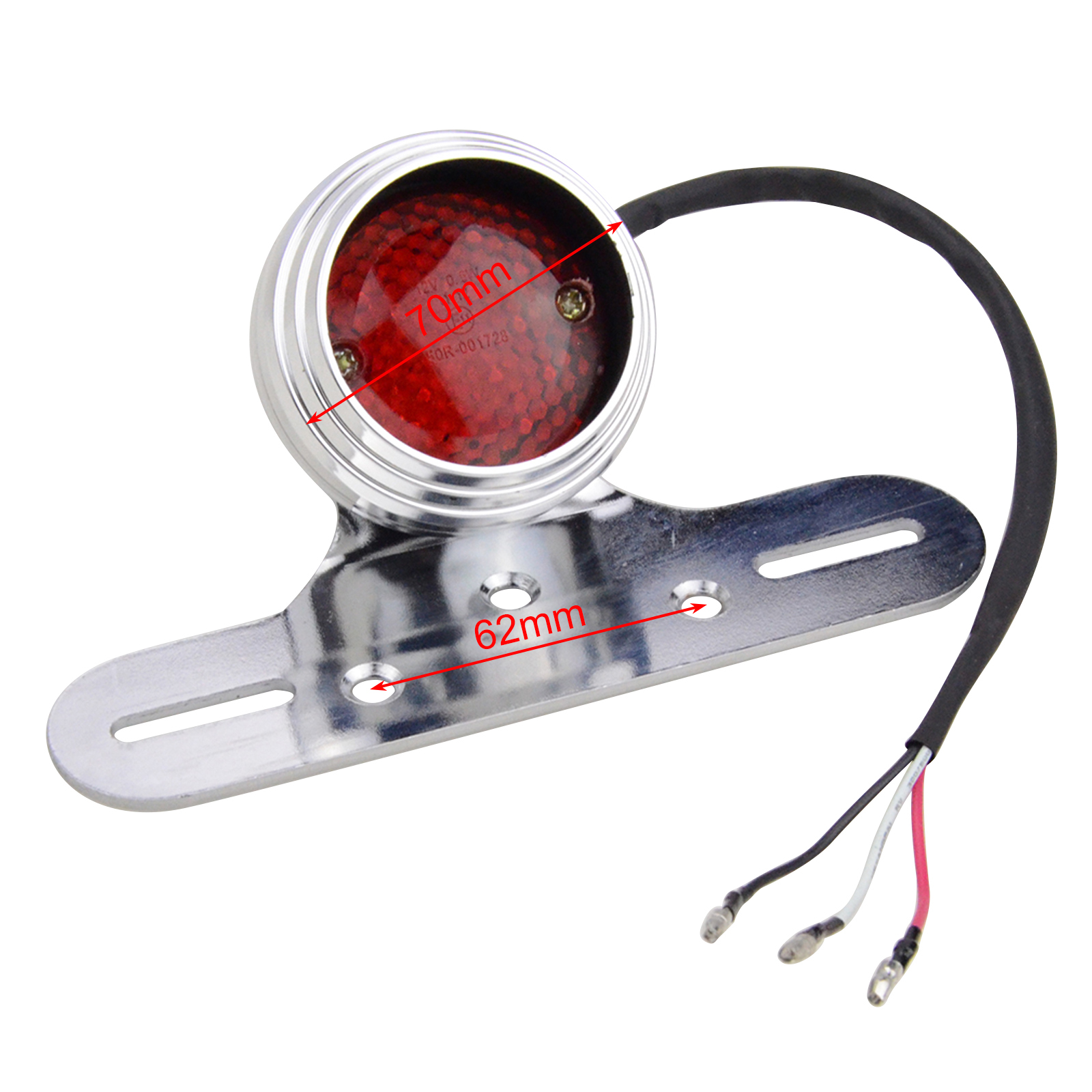 GOOFIT Feu Arrière Moto Chrome Avec Clignotants Intégrés – Feu Stop LED Universel Pour Dirt Bike, Scooter, ATV, Pocket Bike