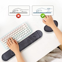 Tapis de jeu gamer ergonomique avec repose-poignet en mousse à mémoire de forme et tapis de souris – Idéal pour le bureau – En stock