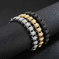 Resoul - Brazalete de Acero Inoxidable 316L Antideslustre para Hombre, Cadena Estilo Motociclista, Brazaletes de Acero Inoxidable, Cadena de Mano Hip Hop