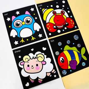 Juguetes Creativos de Viaje, Regalo de Cumpleaños para Niñas y Niños, Suministros de Arte y Manualidades, Pegatinas Coloridas Sin Desorden, Kit de Arte con Láminas para Niños - Product Image 5