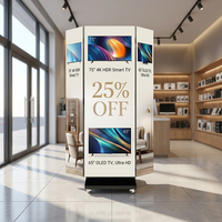 Bannière LED numérique HD pliable P1.53, trois volets, double face, affiche, lecteur multimédia NovaStar pour centre de conférences, événement
