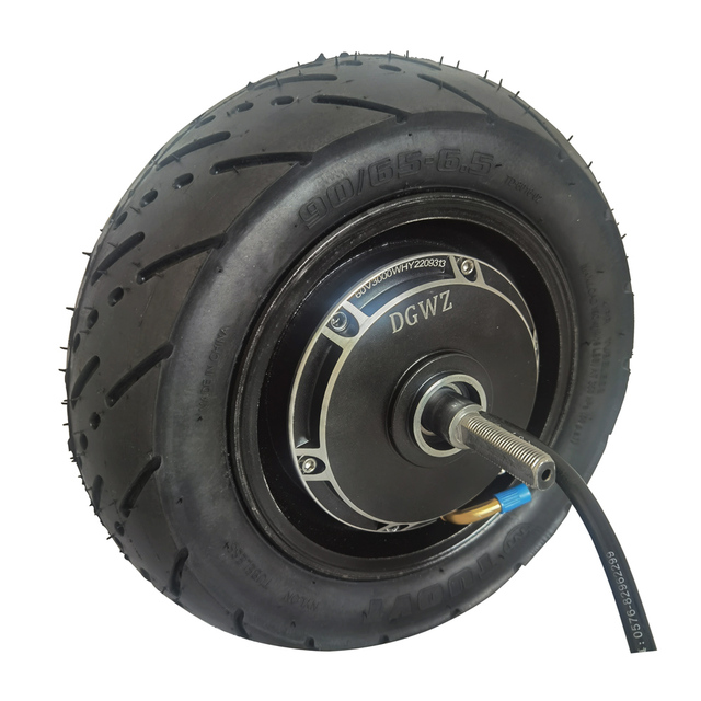 DGWZ 11 Inch 100/65-6.5 90/65-6.5 48v60v72v 3000w Brushless Gearless Hub Dual Motor Electric Scooter Hub Motor With Road Tire