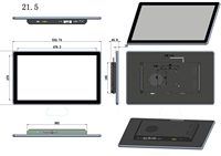 Computadora Industrial Impermeable AIO de 18.5, 21.5, 23.6 y 24 Pulgadas, IP65, Marco Abierto, Panel Táctil Capacitivo