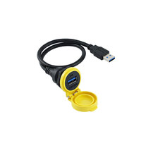 Cable de Extensión USB 3.0 Lshitech con Conector Hembra a Macho, Impermeable IP65, con Cubierta Protectora para Carga de Teléfono