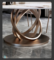 Runder Marmor Esstisch Licht Luxus modernen minimalist ischen Esstisch und Stühle Plattenspieler hochwertige helle Oberfläche