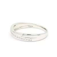 Bijoux fins, or blanc 18K 14K 9K, diamant naturel 0,14 ct, taille brillant, sertissage en canal, bague classique croisée pour couple, femme, 2 g