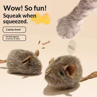 Jouet interactif pour chat : Souris en peluche à remonter, réaliste et sonore, jouet de simulation pour animaux de compagnie