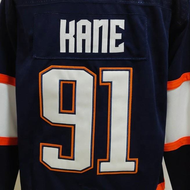 Ready to Ship Edmonton Evander Kane Navy Reverse Retro Best Quality  Stitched National Hockey Jersey