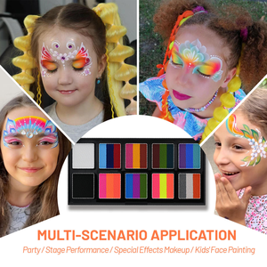 Fournitures professionnelles de peinture corporelle pour adultes et enfants avec des peintures naturelles à base de plantes pour le visage et le corps, pour l'art nu et les créations sur toile - Product Image 3