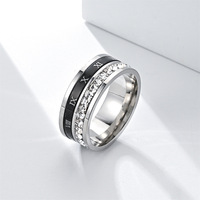 Bague en acier inoxydable Hip Hop pleine d'étoiles, avec strass, pour femme, inaltérable, de luxe, certifiée CNAS, motif papillon