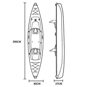 เรือคายัคเป่าลม 340x80x37 ซม. PVC สีแดง น้ำเงิน เขียว สำหรับ 1 คน ตกปลา พักผ่อน ท่องเที่ยว - Product Image 2