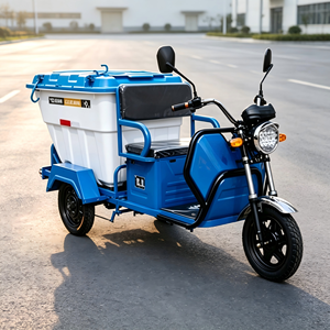 Triciclo de Transporte de Residuos de Metal Resistente de Tres Ruedas, Alcance de Conducción de 50 km, Capacidad de 300 lb para Saneamiento Vial y Vecinados - Product Image 2