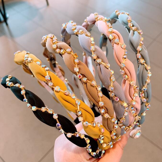 Обруч для волос с жемчужинами и кристаллами Женский, роскошный цветной ободок, аксессуар на голову, 2020