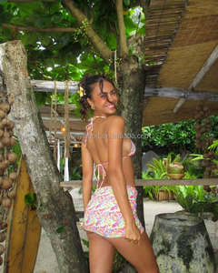 Maillot de bain deux pièces imprimé feuille de Bikini Micro Mini <span class=keywords><strong>Rasta</strong></span> avec logo personnalisé 2025 - Product Image 6