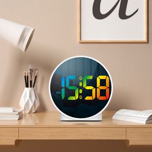 นาฬิกาปลุกดิจิตอล LED 12/24H พร้อมฟังก์ชั่นเลื่อนปลุก ปฏิทิน กระจกเงา ใช้งานได้สะดวก เหมาะสำหรับห้องนอน โต๊ะข้างเตียง ชั้นวางของ - อิเล็กทรอนิกส์ - Product Image 5