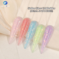 Gel de construction UV TPO Free Luminous Stellar Glow, gel de construction pour ongles avec paillettes étoiles, gel de construction pour ongles qui brille dans le noir, gel de construction solide pour ongles
