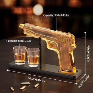 Juego de decantador de whisky Premium <span class=keywords><strong>con</strong></span> 2 vasos Dispensador de licor personalizado para Bourbon <span class=keywords><strong>Vodka</strong></span> Regalo de cumpleaños único para papá, hijo - Product Image 2