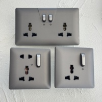 NUEVO Interruptor de Luz de Pared para el Hogar con Panel de PC Piano Keys 2026, 16A Alemán, 13A Reino Unido, Enchufe Universal, Acabado Gris Mate Suave como Piel de Bebé, Moderno