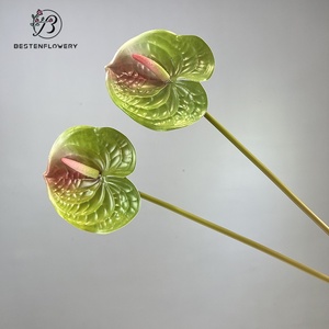 ดอกไม้พลาสติก 3 มิติ ขายดี ดอกอันธูเรียมยางนิ่มเทียม คุณภาพสูง สำหรับตกแต่งบ้าน - Product Image 5