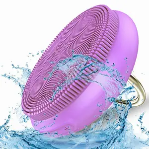New design Waterproof Portable Electric Cleanser Rechargeable Face Scrub Sonic Silicone Facial Cleansing Brush