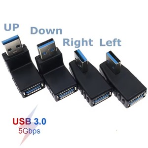 Adattatore USB 3.0 ad alta velocità 5Gbps con angolo di 90 gradi (sinistra/destra/su/giù) da USB 3.0 Tipo A Maschio a Femmina <span class=keywords><strong>M</strong></span>/F per laptop e chiavette USB - Product Image 1