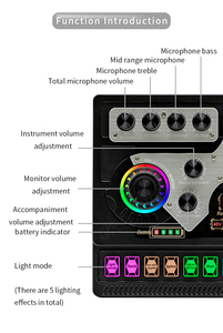Microfono XLR Professionale per Podcast, Scheda Audio Live 48V, Interfaccia Audio, Attrezzatura per Registrazione, Mixaggio <span class=keywords><strong>e</strong></span> Modifica Voce OTG - Product Image 5