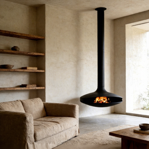 Chimenea Colgante Moderna <span class=keywords><strong>de</strong></span> <span class=keywords><strong>Leña</strong></span> para Interiores Tonya, <span class=keywords><strong>Diseño</strong></span> Contemporáneo para Uso en Hogar, Hotel o Villa, Independiente, 600 mm - Product Image 5