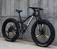 Vélo de montagne en aluminium de 26 pouces, 4.0 Fat Mountain Bike, 21 vitesses, freins à disque, pour la neige, la plage et la montagne