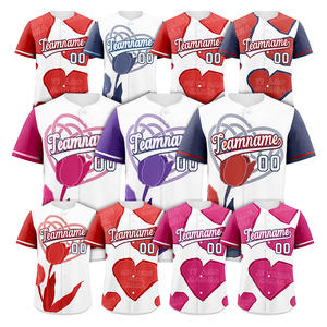 Regalo para el Día de la Madre, Jersey de Béisbol Personalizado, Ropa Urbana, Te Amo Mamá, Multilingüe, Sublimado al por Mayor, MOQ Bajo, Diseño Gratuito, Envío Rápido - Product Image 1