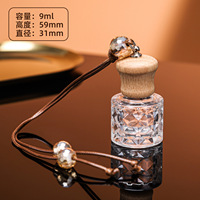 Flacon de parfum vide de 8 ml avec bouchon en bois, diffuseur de parfum pour voiture en verre suspendu, flacon de parfum de 10 ml, diffuseur de parfum pour voiture