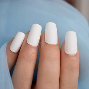 Prensa en fabricantes de <span class=keywords><strong>uñas</strong></span> Long Matte Fake White Matt Color sólido Puntas de <span class=keywords><strong>uñas</strong></span> Square Art Press en <span class=keywords><strong>uñas</strong></span> 24 - Product Image 5