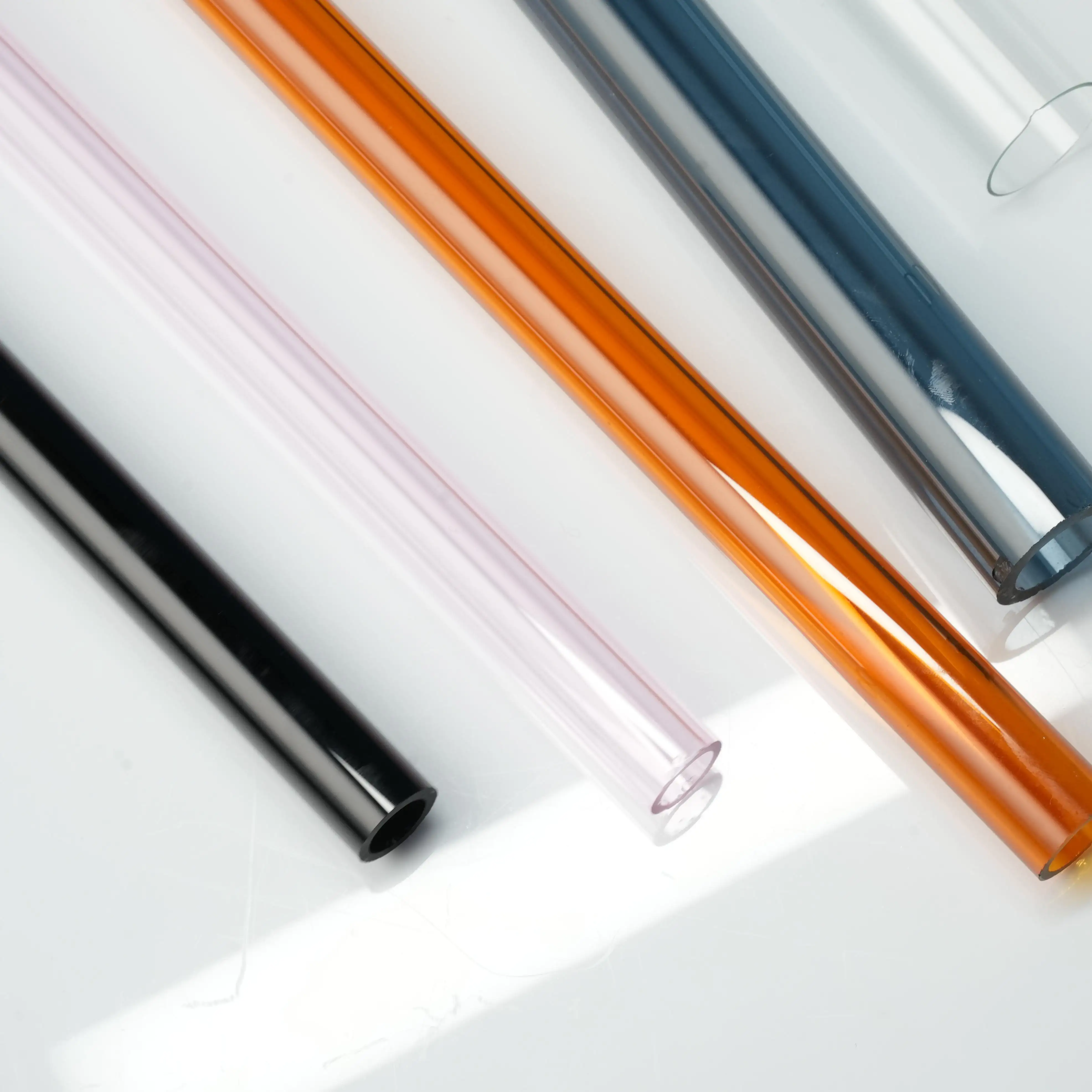 Tubo de vidrio de cuarzo borosilicato resistente al calor esmerilado con forma de tamaño personalizado de fabricante para velas de rímel con corcho