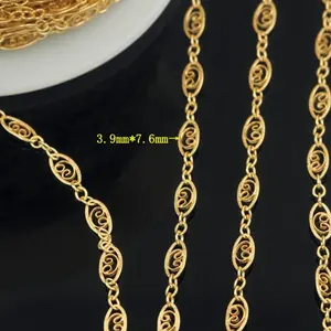 Филигранная Цепочка Из Натурального золота 3,9 мм для постоянного изготовления ювелирных изделий