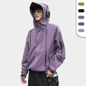 Áo Khoác Gió Chạy Với Biểu Tượng Tùy Chỉnh Unisex Trùm Mũ Trùm Mũ Mềm Vỏ Leo Núi Và Đi Bộ Đường Dài Áo Khoác Với Túi Zip - Product Image 1