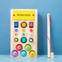Planche occupée en bois personnalisée pour enfants interrupteur de route à LED couleur claire jeu cognitif Montessori jouets éducatifs de pêche pour les enfants