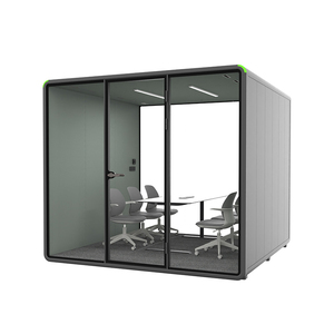 Cabine insonorisée pour bureau, <span class=keywords><strong>en</strong></span> verre privé, intérieure, verte, pour réunions de travail - Product Image 2