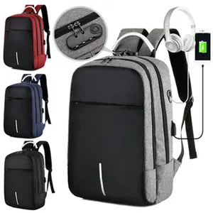 Custom Logo Recycled Multifunctional Durable Teens Travel Business School Bag USB Port Business Laptop Backpack Bag For Boys