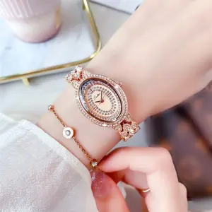 Scottie Best Selling Classic Luxo Elegante oval pulseira relógio de pulso Pulseira Sexy Ladies Steel diamond quartz watch