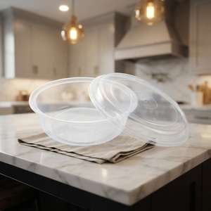 Disposable PP Food <b>Container</b> with Lid, Round Microwaveable Plastic <b>Container</b> for Soup, Pasta and Fresh Meals - Product Image 1
