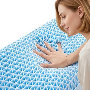 Oreiller ergonomique en mousse à mémoire de forme, bleu uni, soutien du cou, design moderne, housse respirante en TPE, personnalisable - Product Image 2