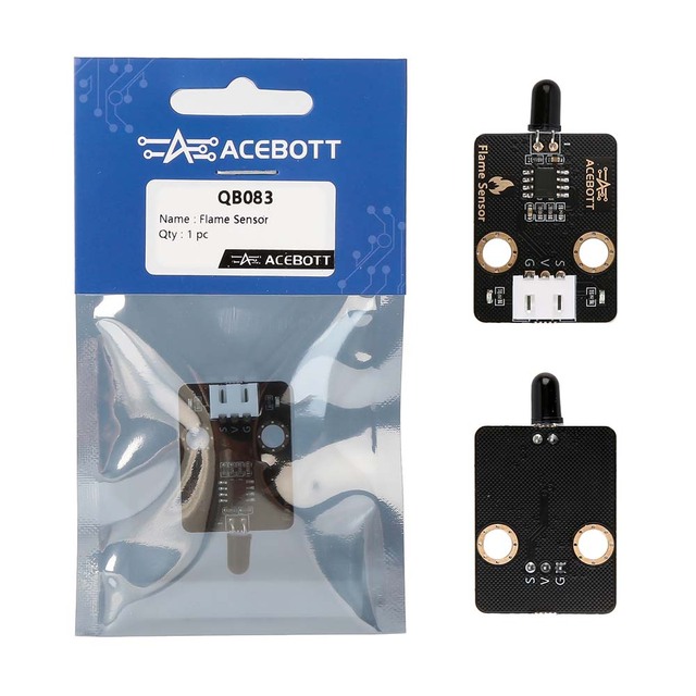 ACEBOTT China Made 760nm~1100nm Digital Output Signal Detecting Fire Source Electronic Component Module Flame Sensor for Arduino