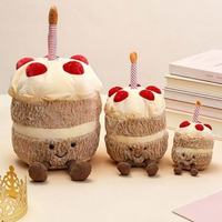 Peluche gâteau d'anniversaire mignonne et douce avec bougie, pour machine à griffes d'arcade, fourniture en gros