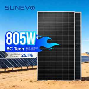 แผงโซลาร์เซลล์แบบสองหน้า Sunevo Wholesale 750w 770w 805w ชนิด N แบบ Back Contact สำหรับหลังคาบ้านและโรงไฟฟ้าเชิงพาณิชย์ B 156 - Product Image 1