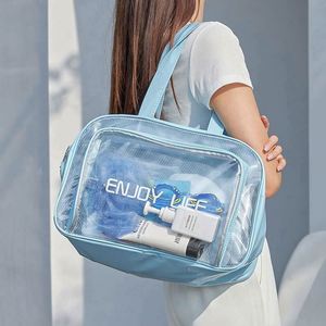 2024 Custom Logo Transparent Clear <b>Bath</b> Wash Fitness Travel <b>Portable</b> Makeup Bag Skincare Toiletry Bag Small Pvc Cosmetic Pouch - Product Image 5