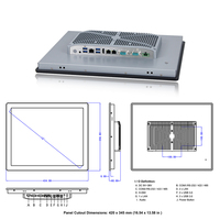 Panel PC Industrial Todo en Uno de 19 Pulgadas IP65 con Pantalla Táctil Resistiva, Diseño Integrado para Montaje en Pared, Disponible en Stock